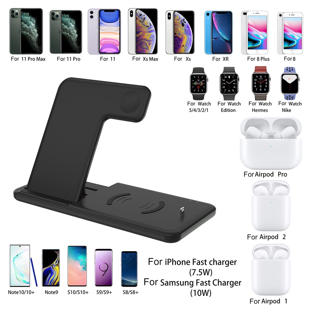 Foldable Fast Wireless Charger Stand For Phone and Watch Foldable Fast Wireless Charger Stand For Phone and Watch